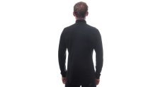 Sensor Merino Upper pánská mikina, krátký zip, Černá
