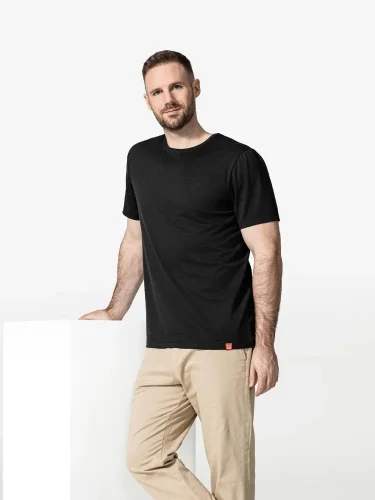 Pánske čierne merino tričko CityZen CORO s antibakteriálnou úpravou