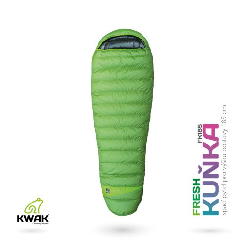 KWAK Spací pytel Fresh Kuňka FK185, khaki/černá, levý zip