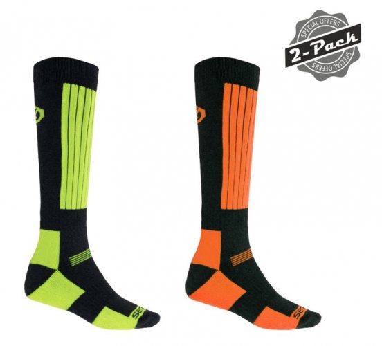 Sensor Ponožky Snow 2-pack, šedá-zelená/oranžová