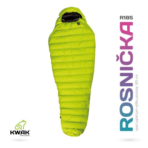 KWAK Spací pytel Rosnička R185, khaki/černá, levý zip