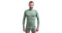 Sensor Merino DF pánské triko dl.rukáv zips basil green