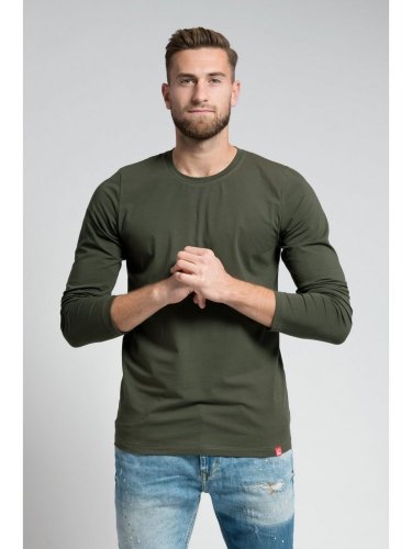 CityZen Cali pánské bavlněné triko dlouhý rukáv Dark khaki