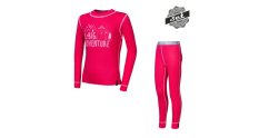 Sensor Double Face Set Adventure dětský triko dl.rukáv + spodky magenta