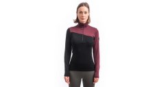 Sensor Merino Extreme Up dámská mikina dl. rukáv zip černá/port red