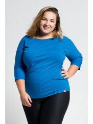 CityZen dámské balvněné triko Plus size 3/4 rukáv, královská modrá