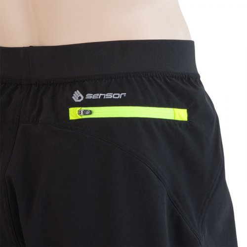 Sensor Trail pánské šortky černá/reflex žlutá