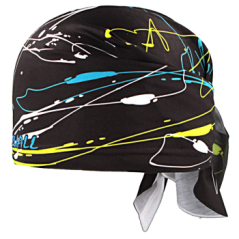 Rituall trojcípý šátek Šmouhy, černá/fluo žlutá