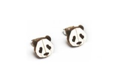 BeWooden náušnice Panda
