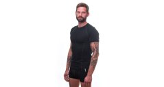 Sensor Merino Active pánske tričko s krátkym rukávom, čierna
