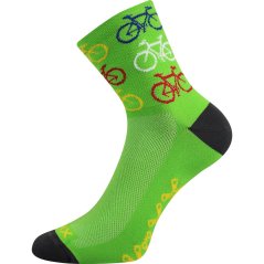 VoXX ponožky cyklistické RALF X obrázkové BIKE ZELENÉ