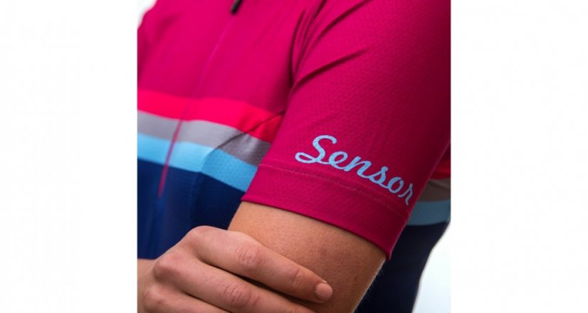 Sensor Tour stripes dámský dres krátký rukáv lilla