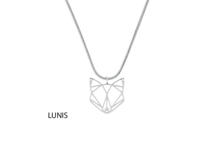 BeWooden řetízek Lunis hlava lišky nerez