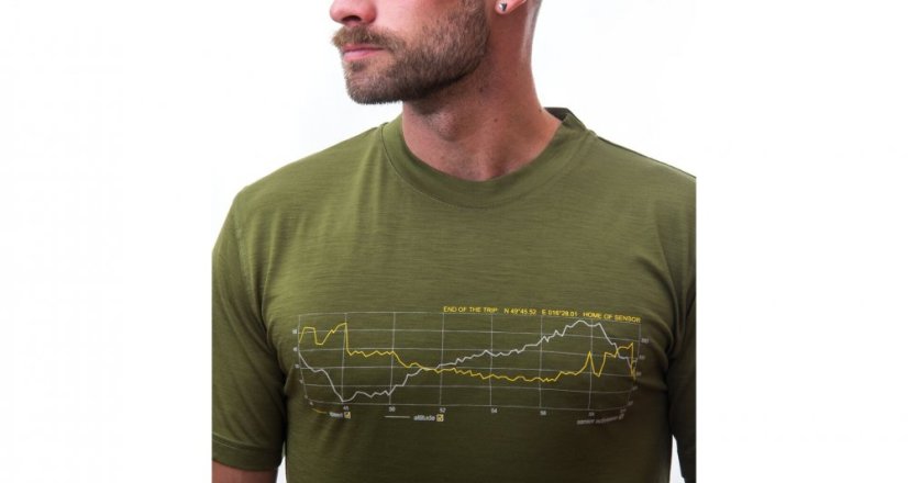 Sensor Merino Active PT Track pánské tričko krátký rukáv safari