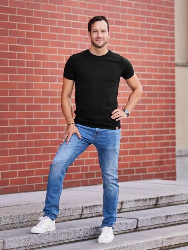 CityZen Davos, pánske tričko slim fit, čierne