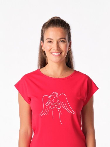 CityZen Alta Dámské tričko červené s potiskem Anděl