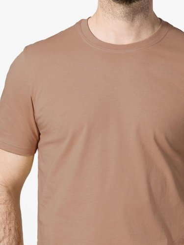 CityZen Agen pánské bavlněné triko s kulatým výstřihem, pralinkové