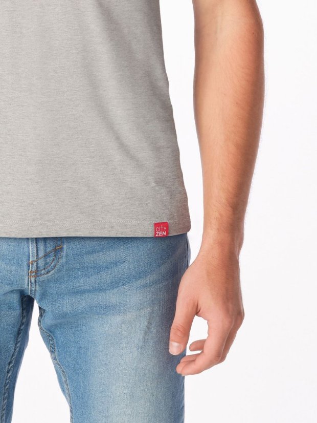 CityZen Davos pánske tričko slim fit sivá melanž