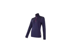 Sensor Merino Upper dámská mikina, krátký zip, Fialová