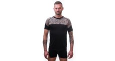 Sensor Merino Impress pánské tričko krátký rukáv černá/skulls