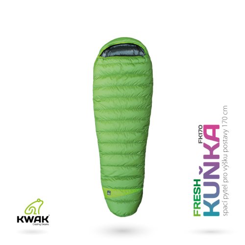 KWAK Spací pytel Fresh Kuňka FK170, khaki/černá, levý zip