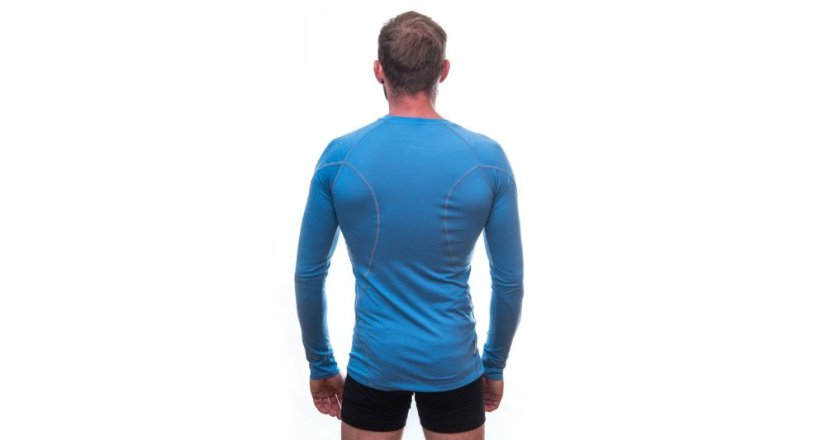 Sensor Merino Active pánské triko s dlouhým rukávem, Modrá