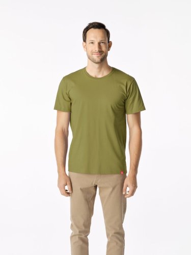 CityZen Agen pánske bavlnené tričko s okrúhlym výstrihom, olivová