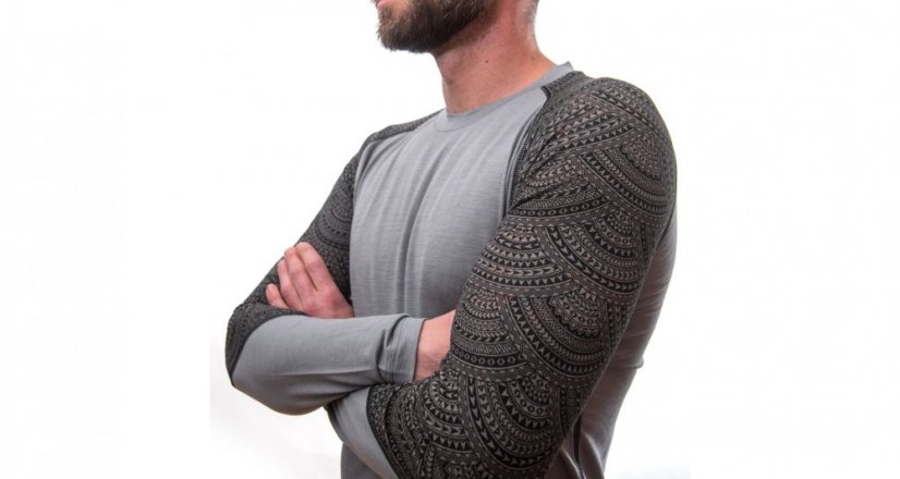 Sensor Merino Impress pánské tričko s dlouhým rukávem šedá/maori