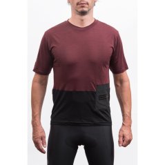 FRESH TRASH MEN´S, Lite merino pocket jersey merlot red/black