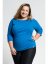 CityZen dámské balvněné triko Plus size 3/4 rukáv, královská modrá
