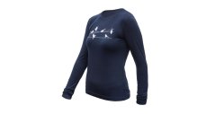 Sensor Merino Active Songbirds dámské tričko s dlouhým rukávem, deep blue