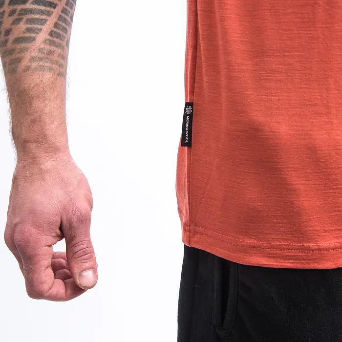 Sensor Merino Active Sunrise – pánské triko kr. rukáv, terracotta