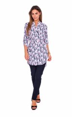 Leder‑Pellicce FABIA — dámské šaty, bílá/tmavě modrá/růžová