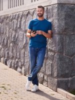 CityZen Davos pánske tričko slim fit modrozelené