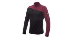 Sensor Merino Extreme pánske tričko s dlhým rukávom a krátkym zipsom, čierna/port red