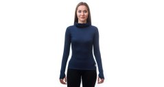 Sensor Merino Double Face dámské tričko s dlouhým rukávem a kapucí, Deep blue
