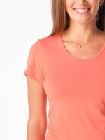 CityZen Breda dámské bavlněné triko klasické, s krátkým rukávem, korálové