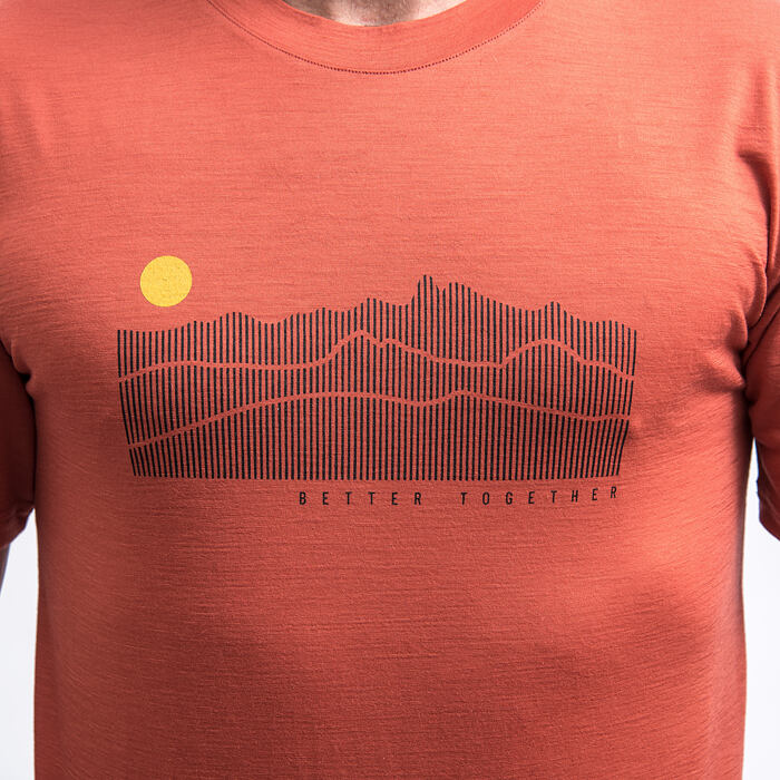 Sensor Merino Active Sunrise – pánské triko kr. rukáv, terracotta