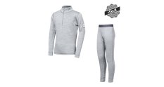 Sensor Merino Bold dětský set triko dl. rukáv zip + spodky cool gray