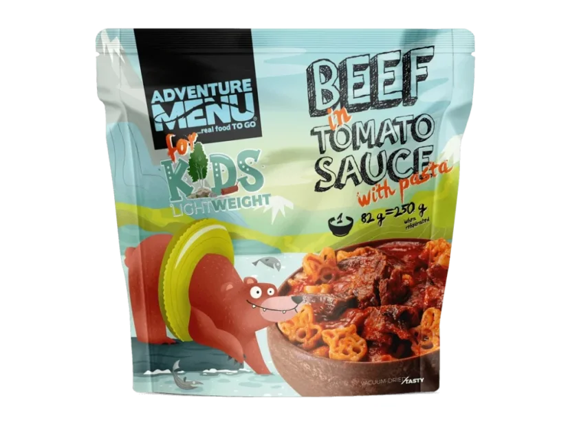 AdventureMenu Lightweight KIDS - Hovězí v rajské omáčce s těstovinami 82g