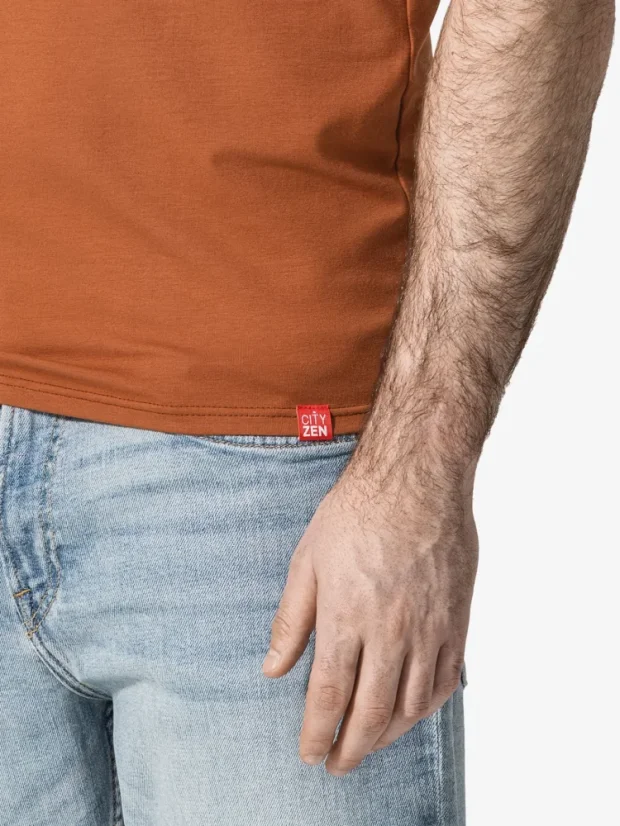 CityZen Davos pánské tričko slim fit skořicové