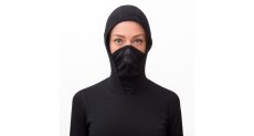 Sensor Merino Double Face dámské tričko s dlouhým rukávem a kapucí, Černá